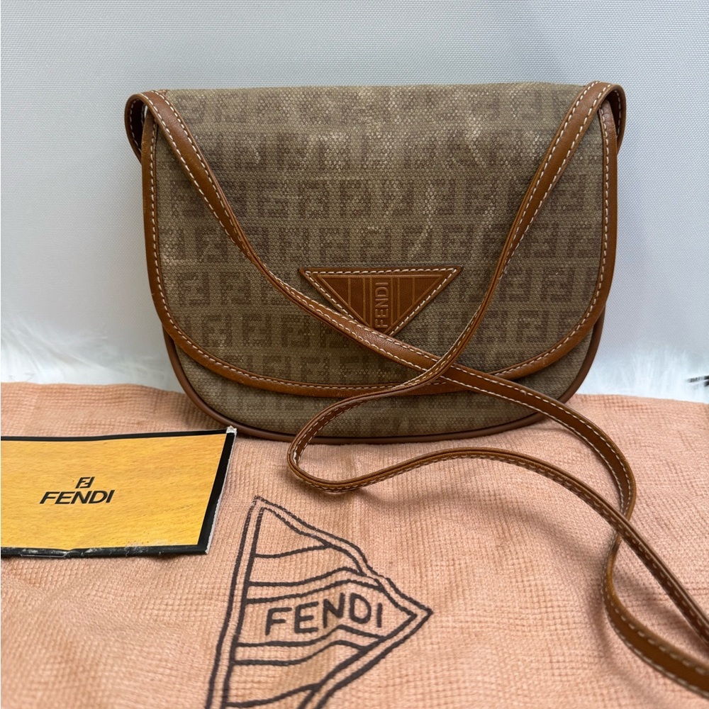 Fendi Zucchino Canvas Mini Crossbody  (Vintage)